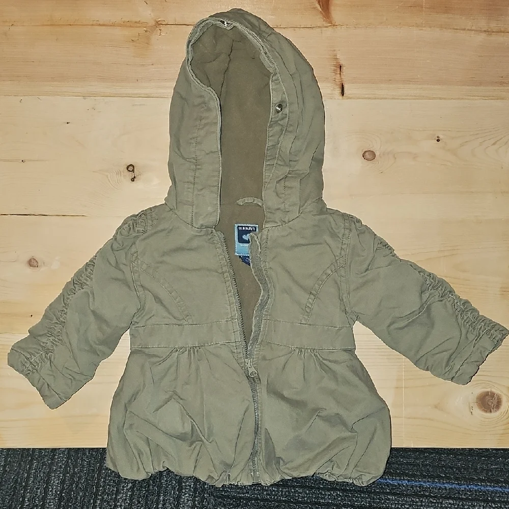 Old Navy Khaki Hooded Coat